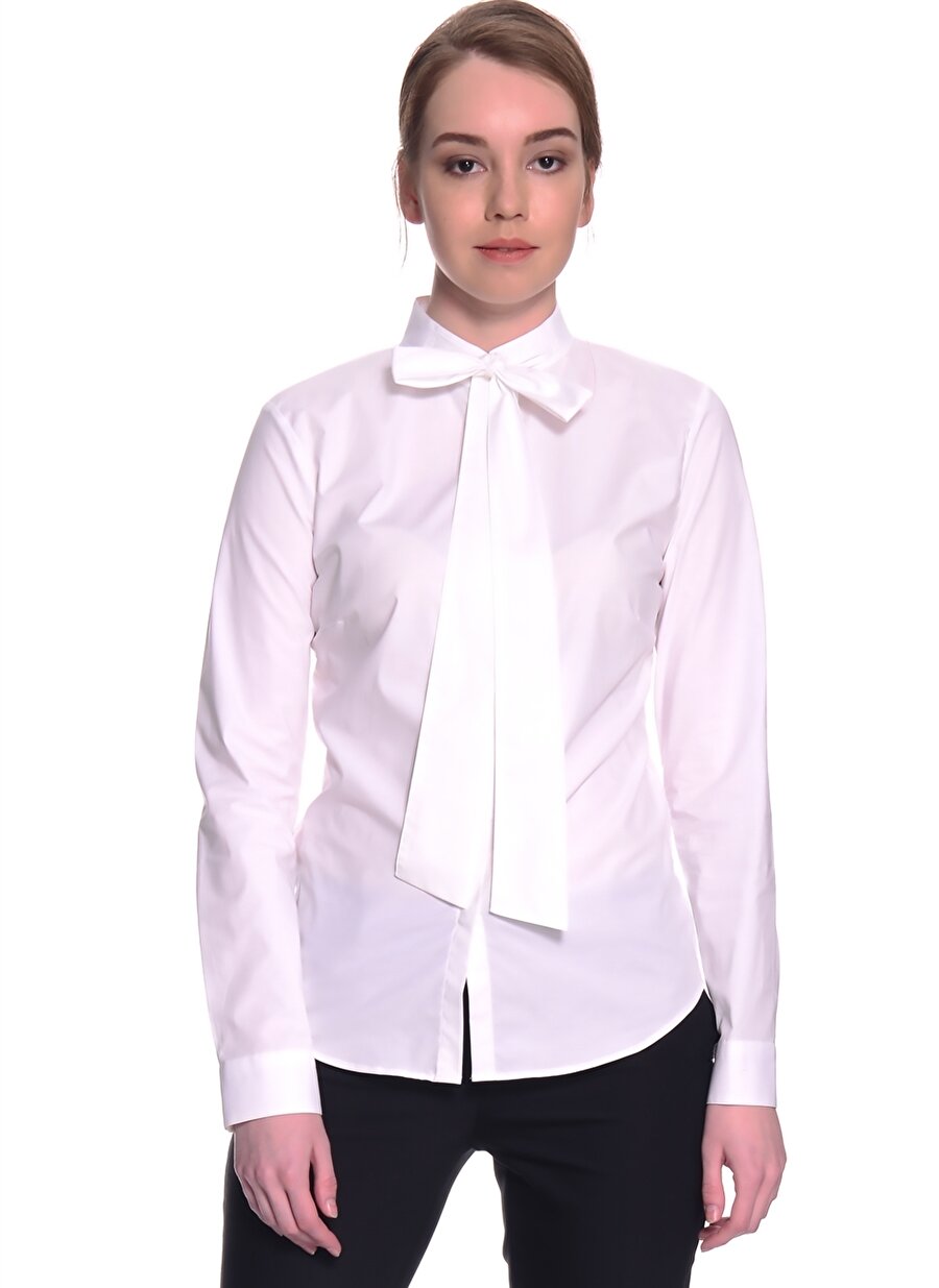 M Beyaz Fabrika Gömlek Kadın Giyim Bluz