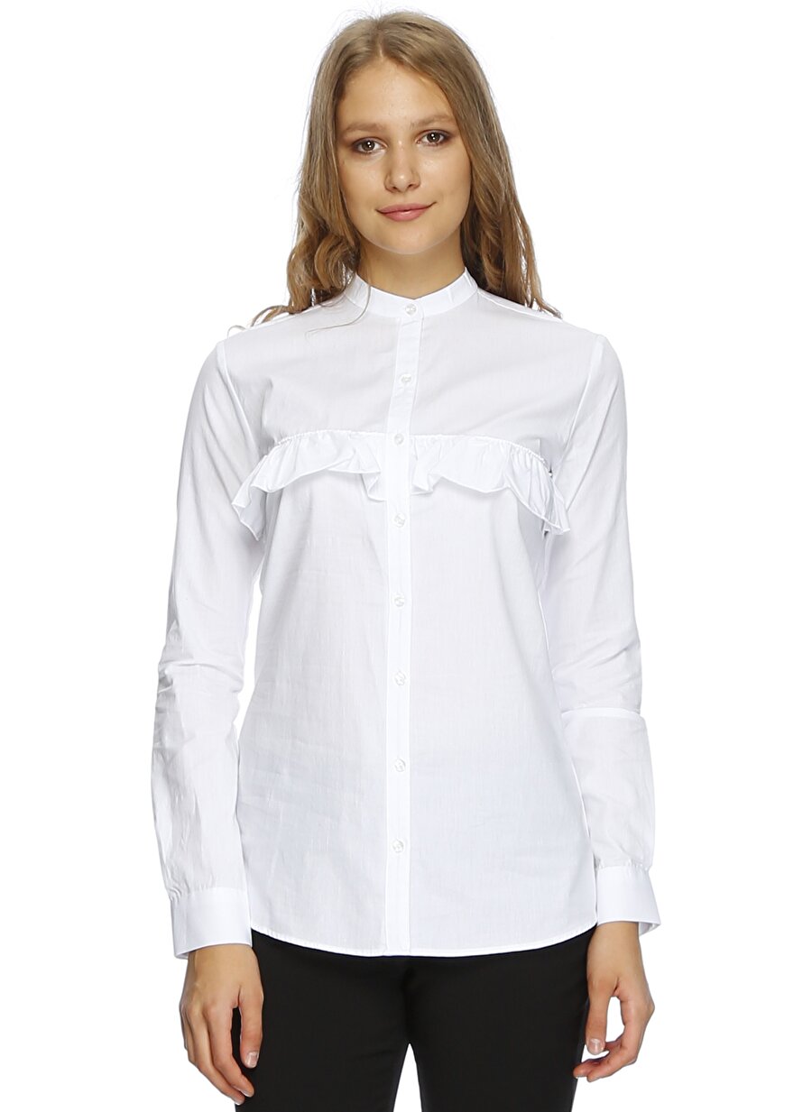 34 Beyaz Limon Bluz Kadın Giyim Gömlek