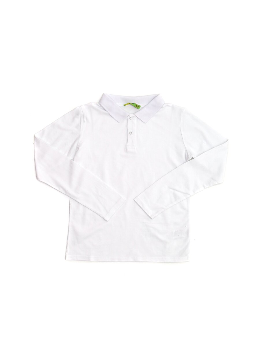 12 Yaş Beyaz Limon Erkek Çocuk Polo Yaka T-Shirt Giyim T-shirt