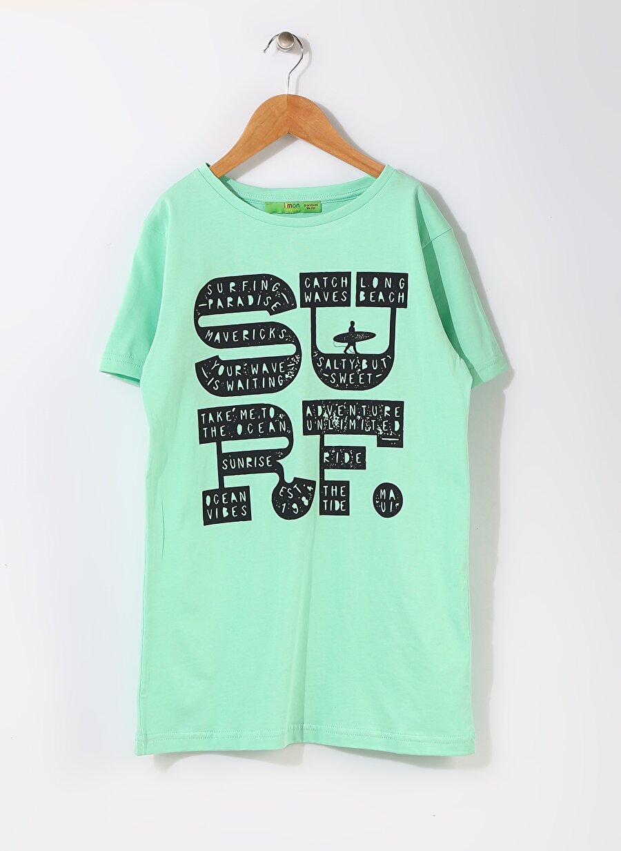 Limon Erkek Çocuk Yazılı Yeşil T-Shirt
