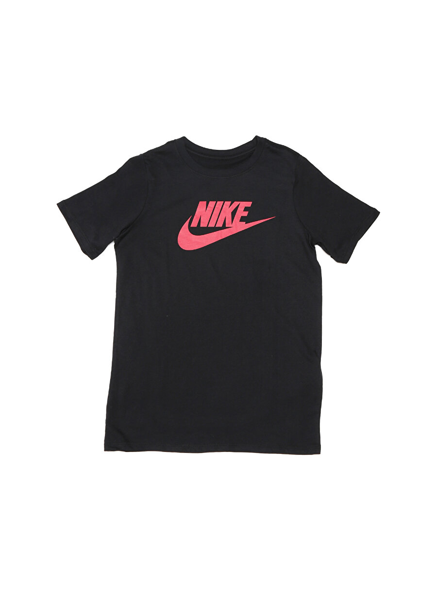 L Erkek Siyah - Gri Gümüş Nike Baskılı Basic T-Shirt Çocuk Giyim T-shirt
