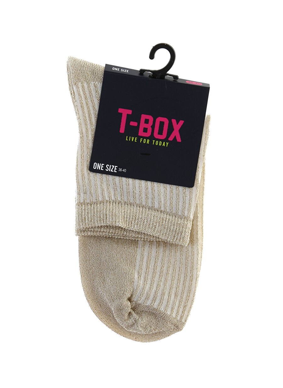 T-Box Simli Gold Soket Çorap