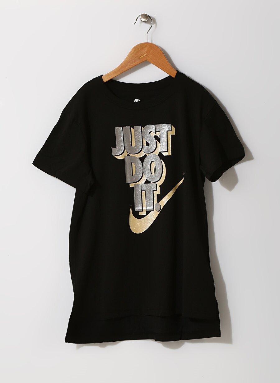 XS Kadın Siyah - Gri Gümüş Nike T-Shirt Çocuk Giyim T-shirt