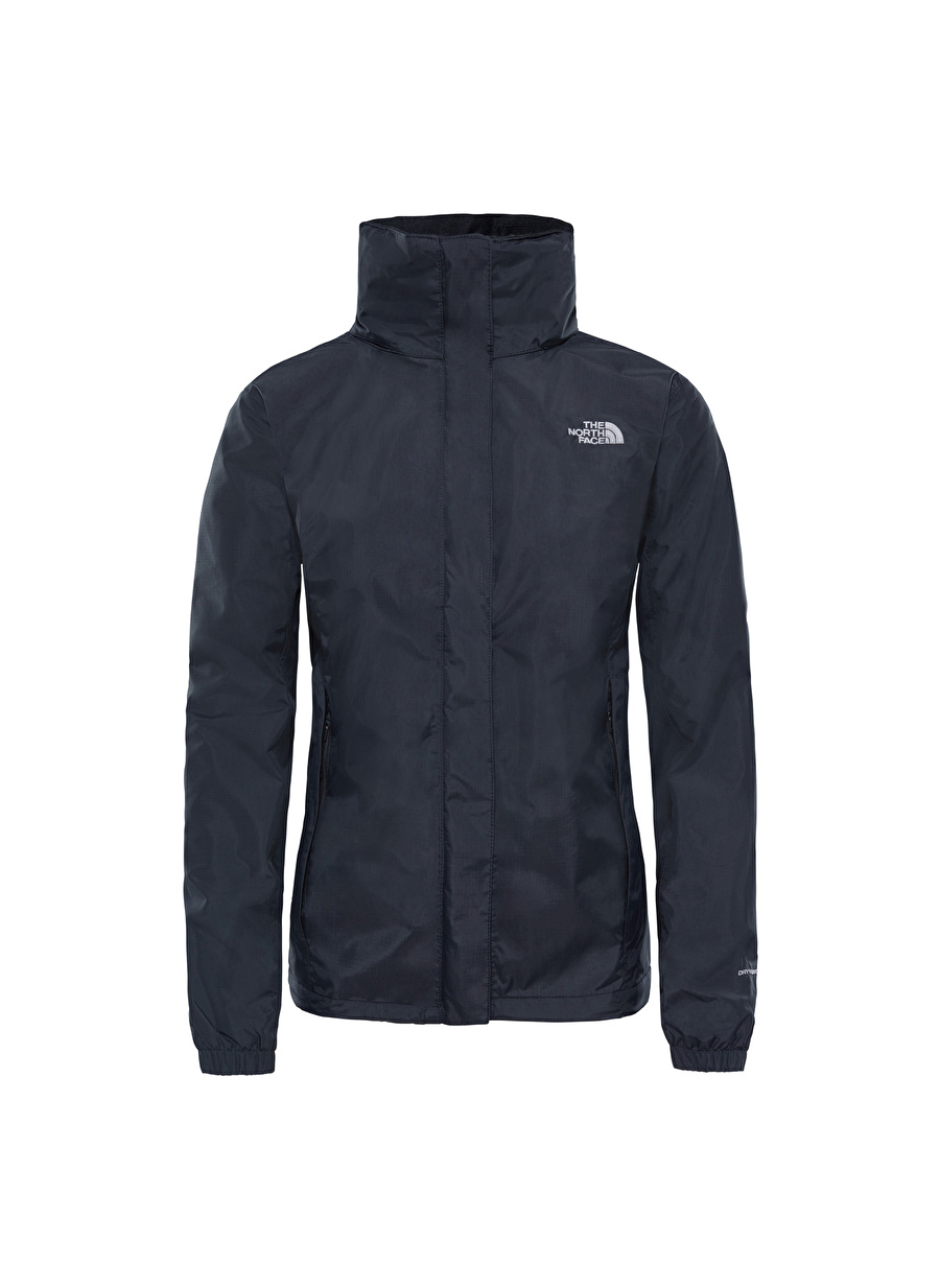 The North Face W Resolve Jacket Bisiklet Yaka Normal Kalıp Düz Siyah Kadın Mont