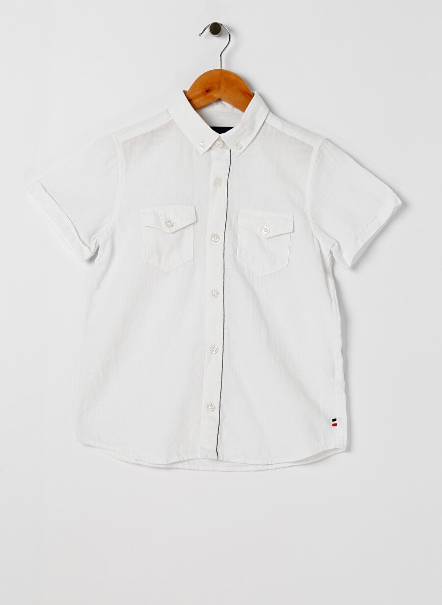 9-10 Yaş Beyaz North Of Navy Erkek Çocuk Kısa Kollu Gömlek Giyim