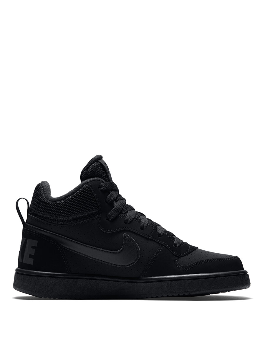 36 Erkek Siyah - Gri Gümüş Nike Court Borough Mid (GS) Yürüyüş Ayakkabısı Çanta Çocuk Ayakkabıları Koşu Antrenman