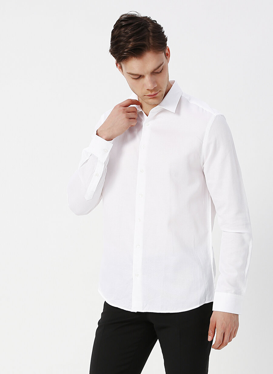 2XL Beyaz Fabrika Gömlek Erkek Giyim