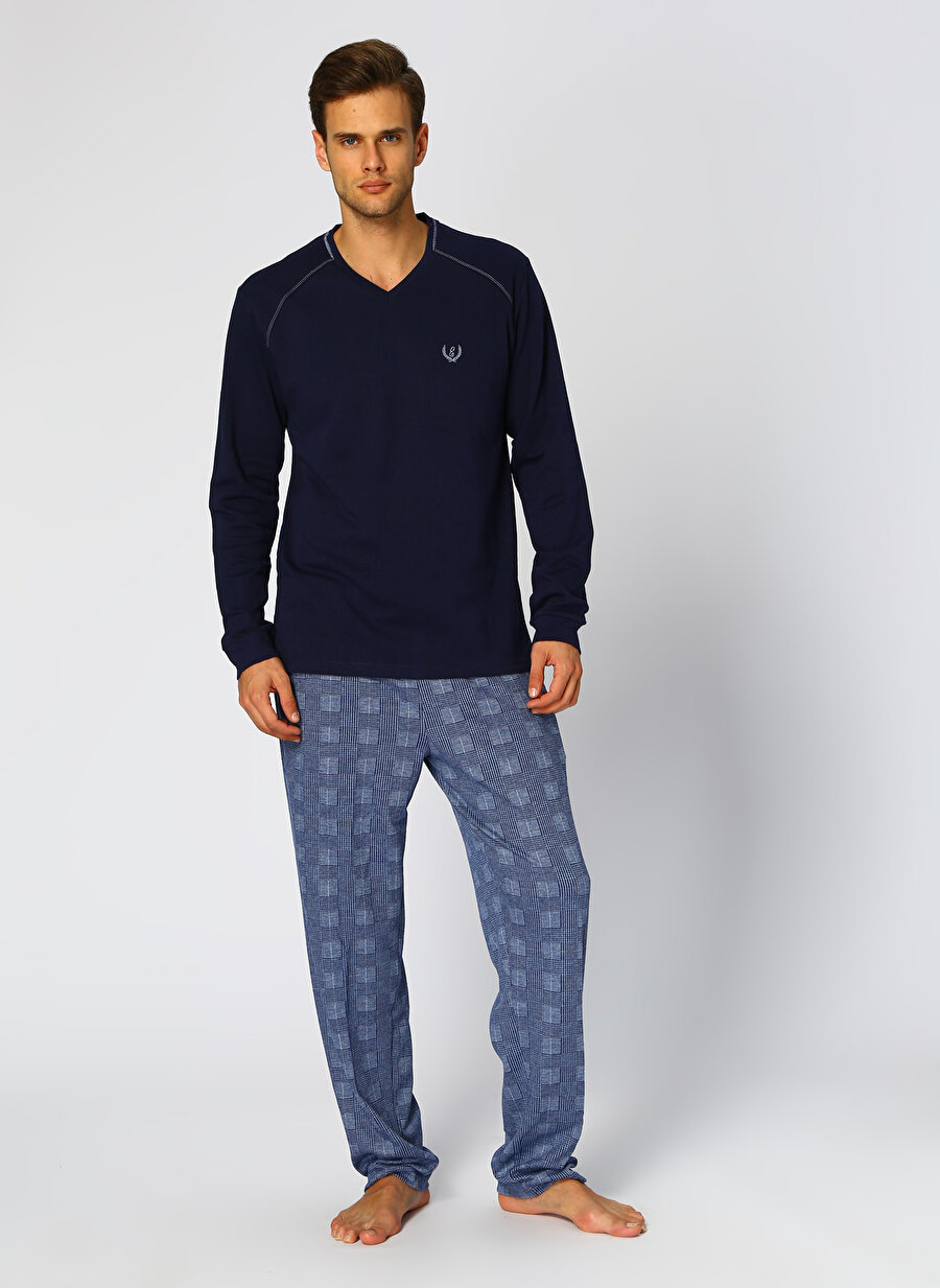 S Lacivert Er_Os Dagi Pijama Takımı Erkek İç Giyim