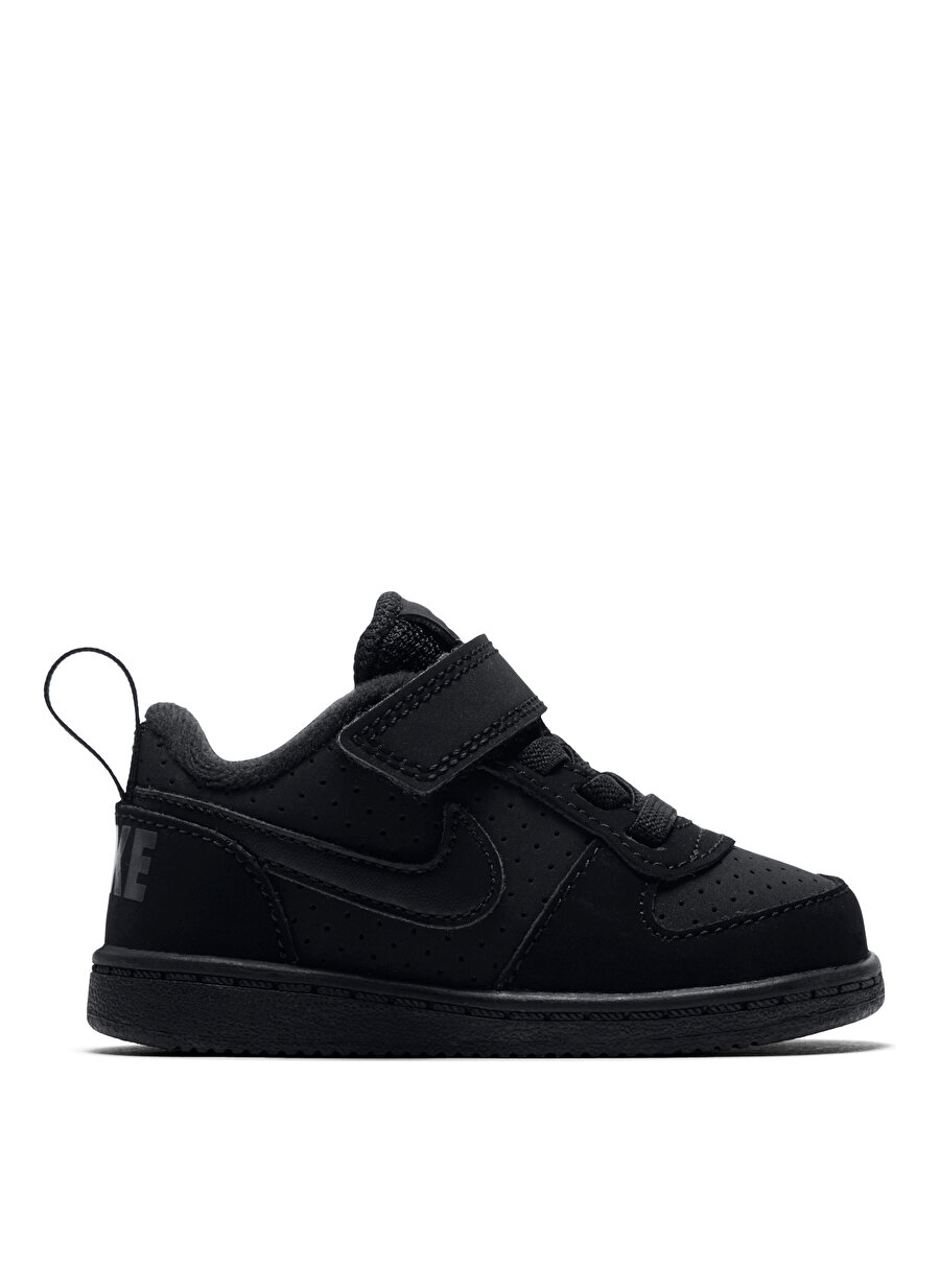 19.5 Siyah - Gri Gümüş Nike Court Borough Low (TDV) Erkek Bebek Yürüyüş Ayakkabısı Çanta Çocuk Ayakkabıları Koşu Antrenman