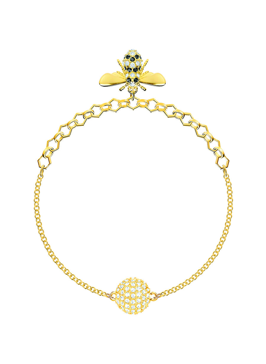 Standart Kadın Renksiz Swarovski 5466040 Remix Arı Altın Kaplama Bileklik Jewelry Accessories (Jwg)