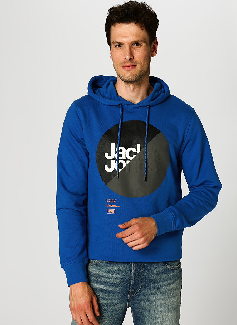 S Mavi Jack amp; Jones & Logan Sweat Hoodie Sweatshirt Spor Erkek Giyim