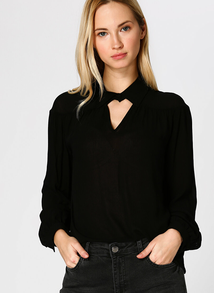 40 Siyah Random Şifon Bluz Kadın Giyim Gömlek