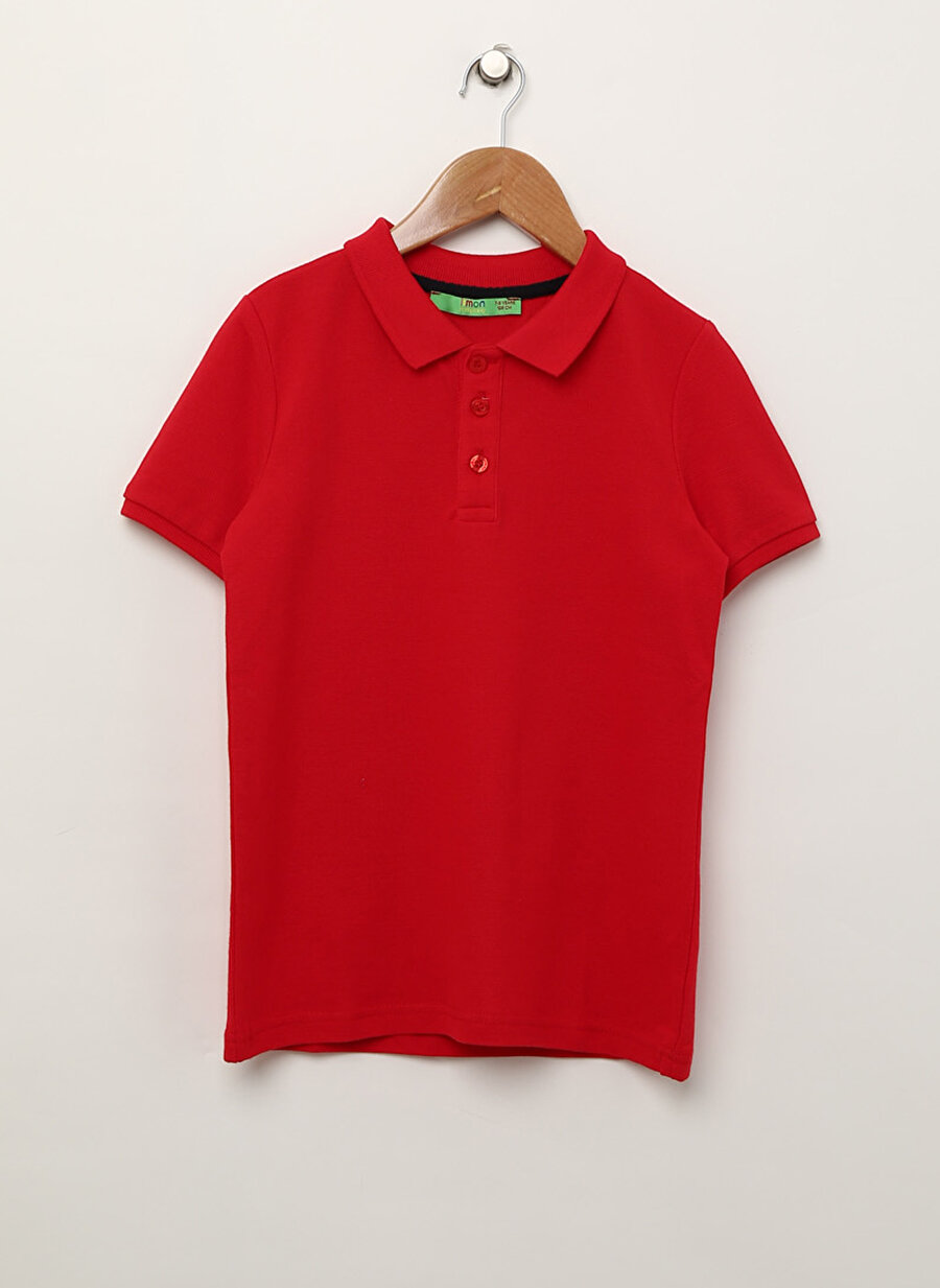 6 Yaş Kırmızı Limon Erkek Çocuk Kısa Kollu Polo Yaka T-Shirt Giyim T-shirt