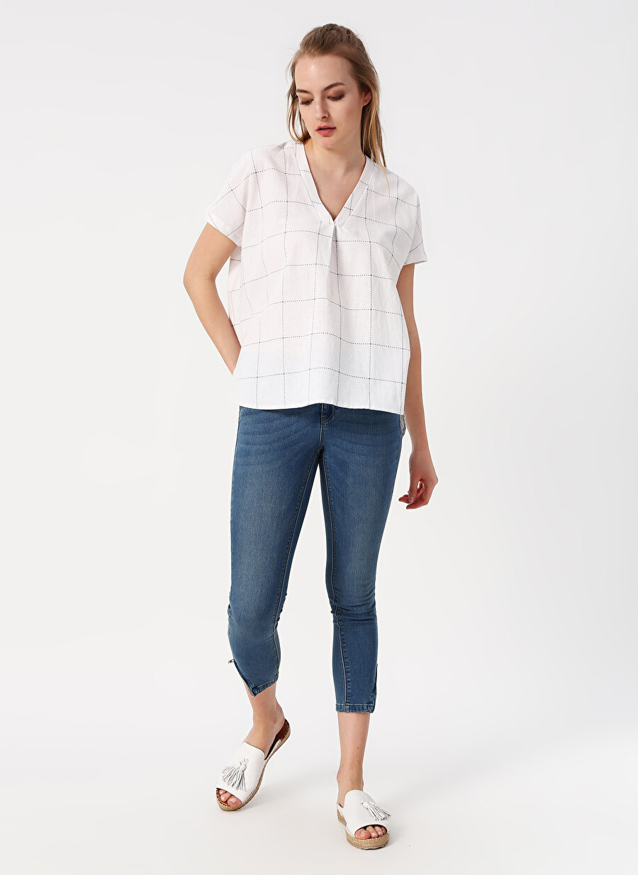 40 Beyaz Fabrika Bluz Kadın Giyim Gömlek