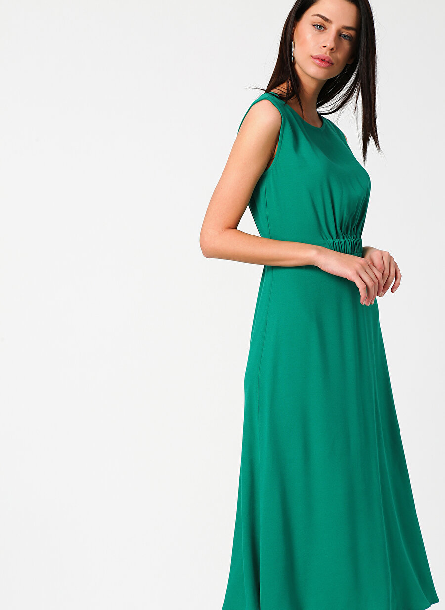 38 Yeşil Random Sırt Detaylı Elbise Kadın Giyim