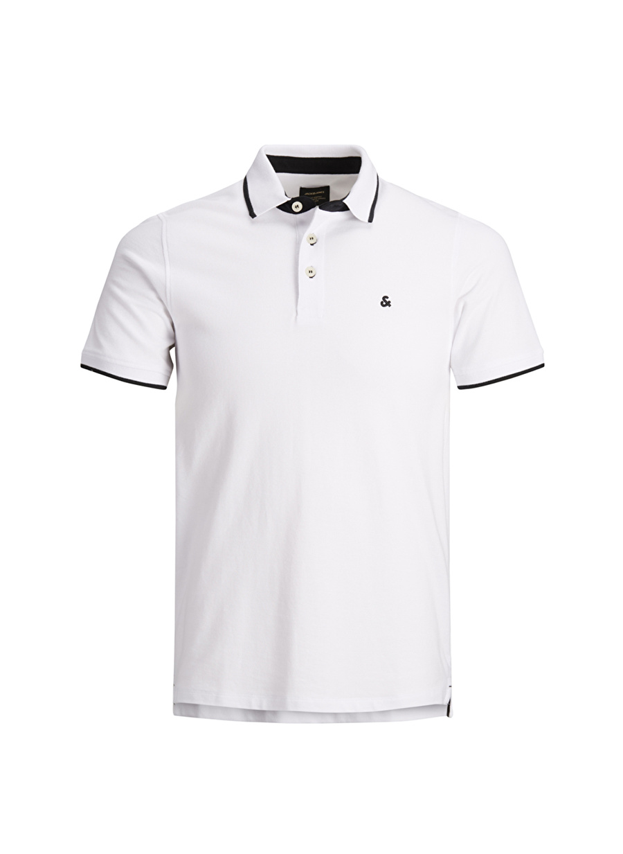 Beyaz Erkek T-Shirt 12136668 JJEPAULOS POLO SS NOOS