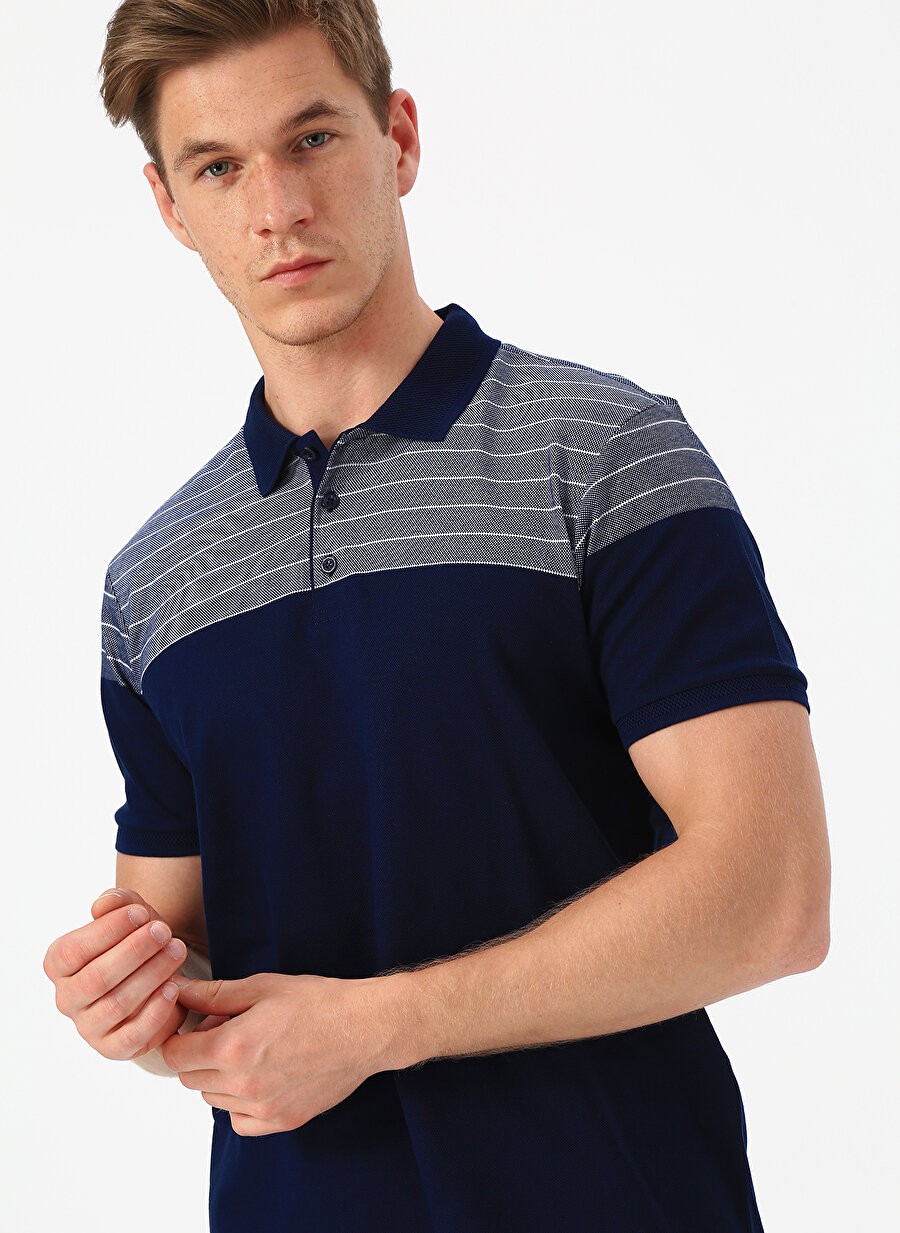 XL Lacivert Cotton Bar Polo T-Shirt Erkek Giyim T-shirt Atlet