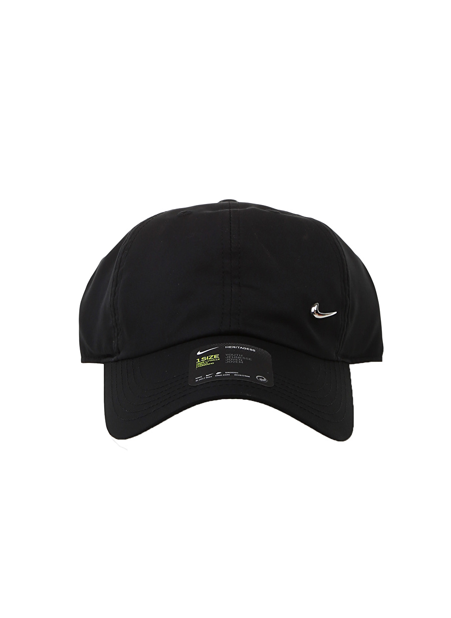 Nike Siyah Çocuk Düz Şapka AV8055-010 Y NK H86 CAP METALSWOOSH