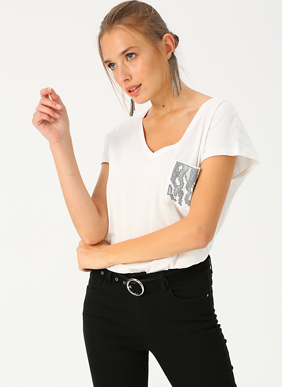 XL Ekru Fabrika T-Shirt Kadın Giyim T-shirt Atlet