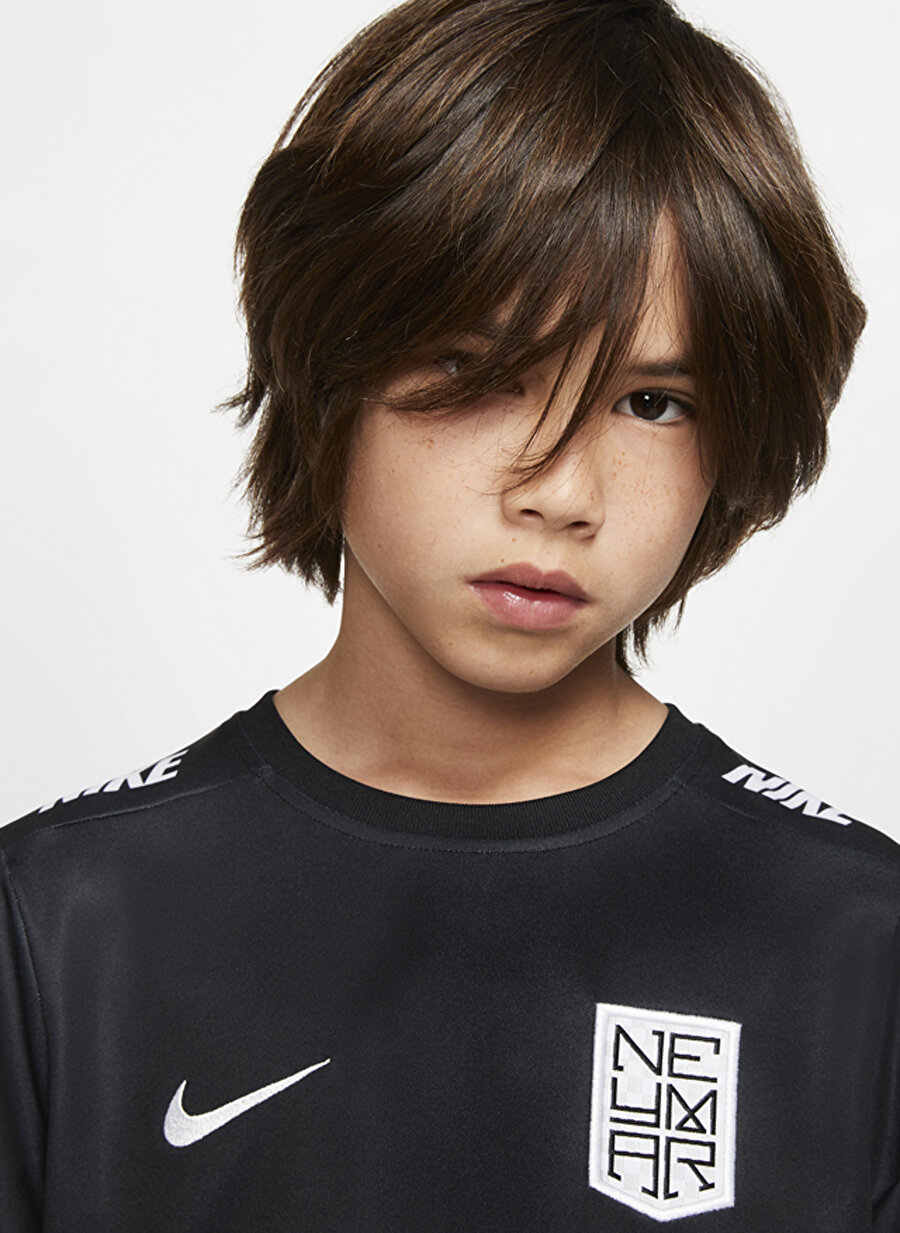 12-13 Yaş Erkek Siyah Nike Dri-FIT Neymar Jr. Kısa Kollu Genç Çocuk T-Shirt Giyim T-shirt