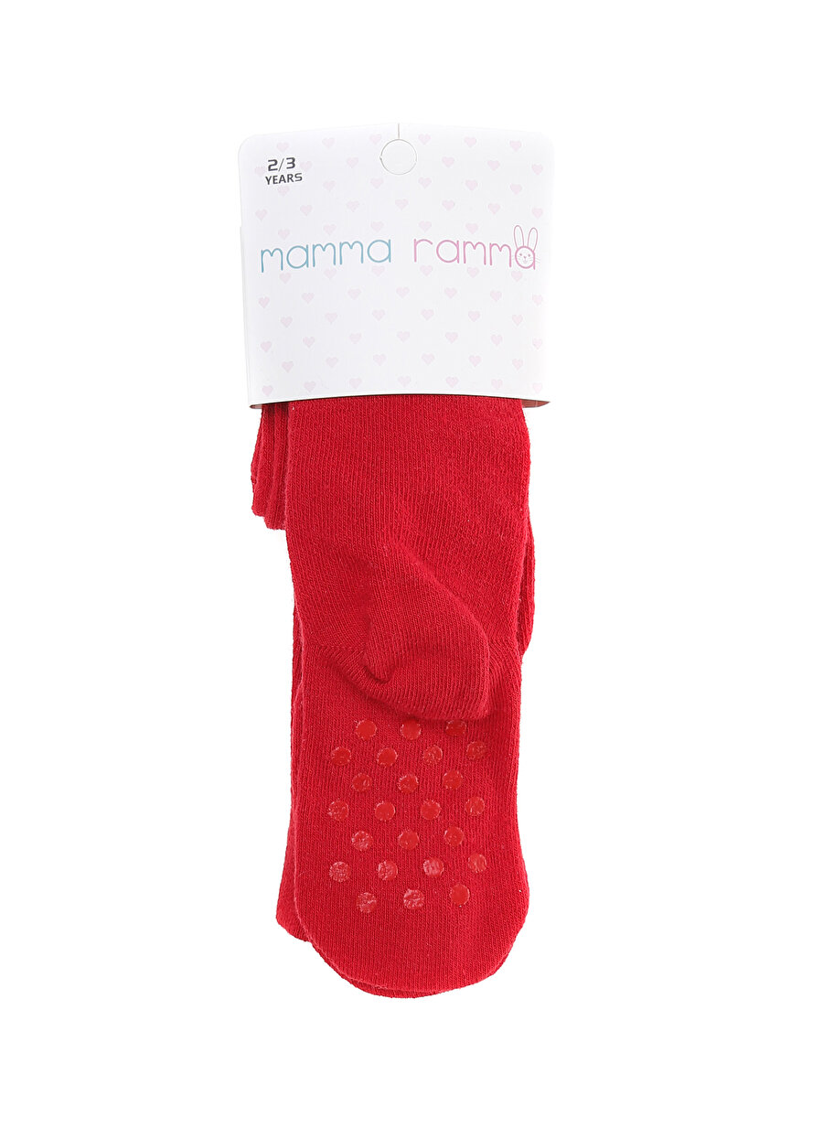 Mammaramma Kırmızı Kız Çocuk Külotlu Çorap SWEET