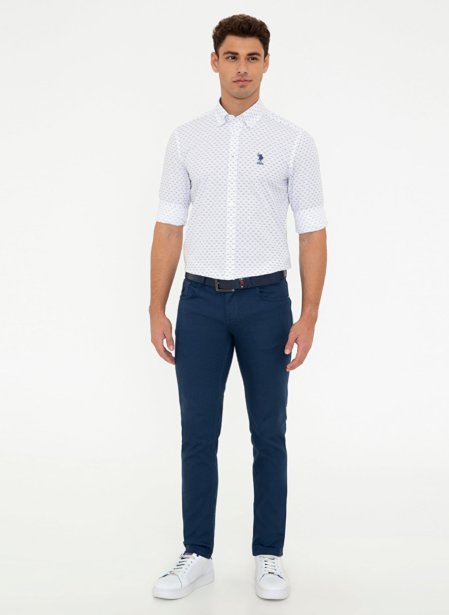 U.S. Polo Assn. Normal Bel Normal Paça Slim Fit İndigo Erkek Pantolon DERNEST9K