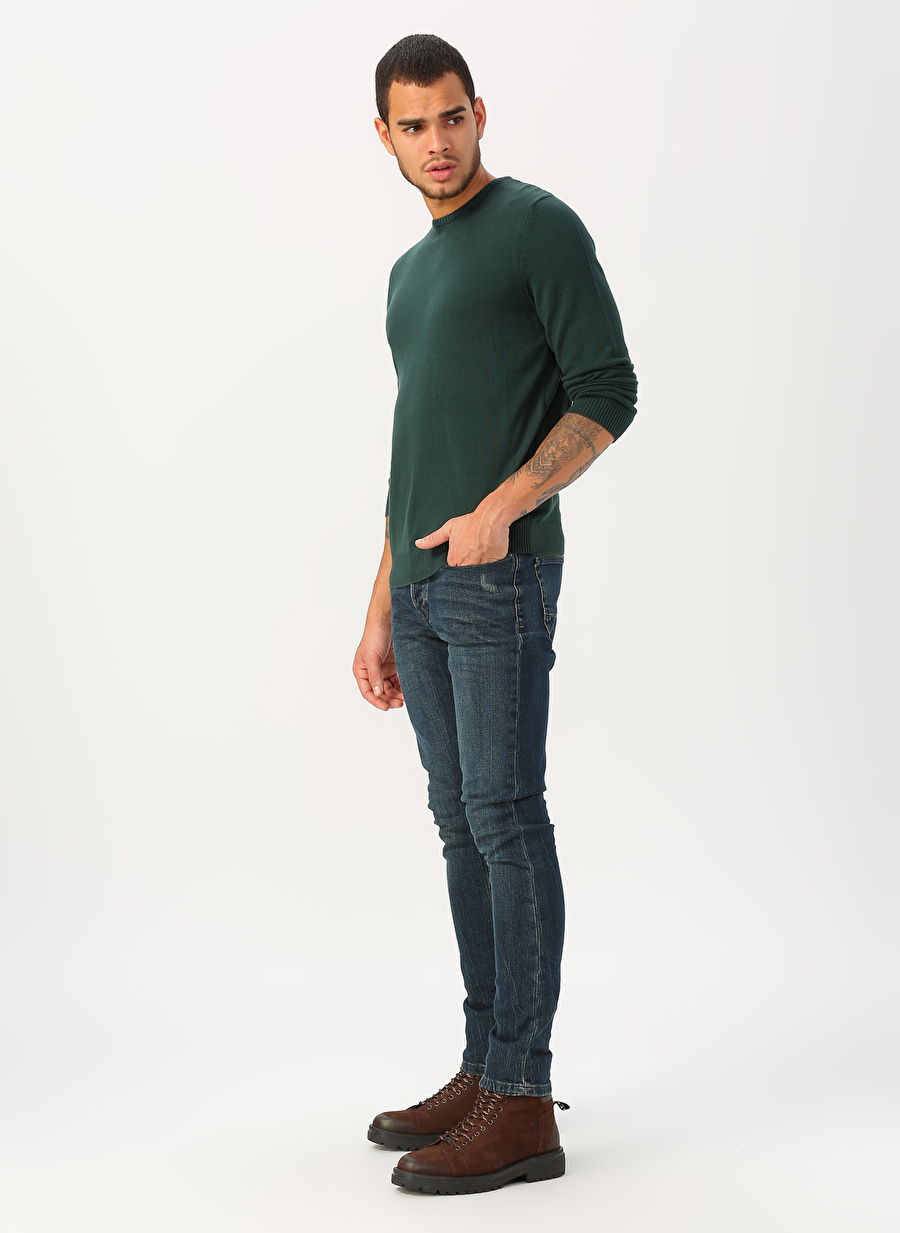 Only & Sons Normal Bel Dar Paça Cepli Slim Fit Mavi Erkek Denim Pantolon