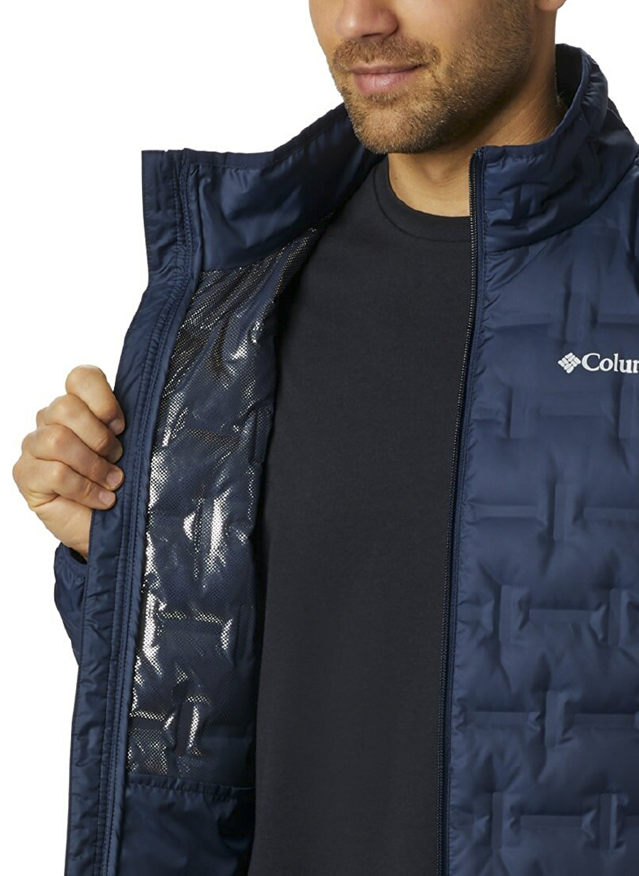 Columbia Mavi Erkek Dik Yaka Desenli Mont DELTA RIDGE™ DOWN JACKET