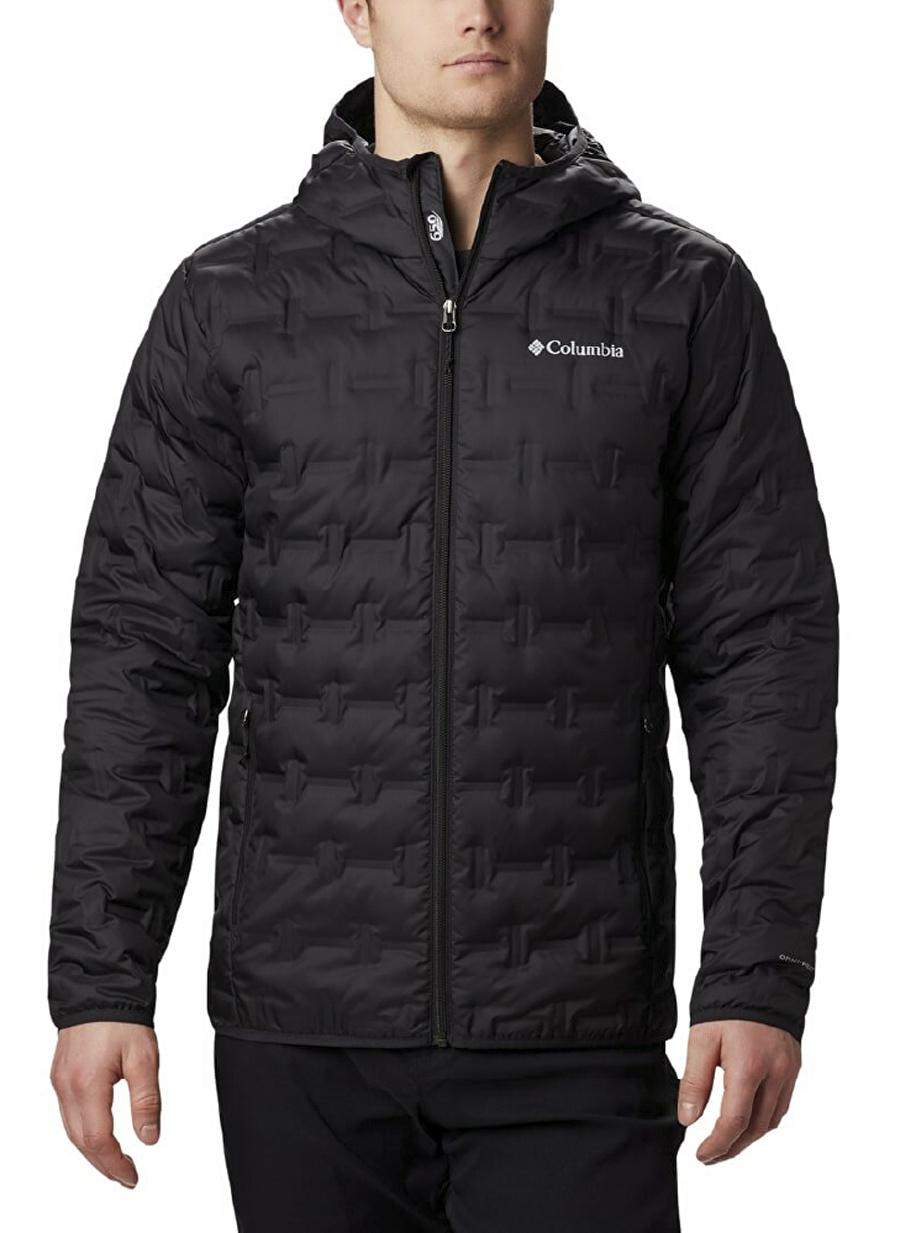 Columbia Siyah Erkek Kapüşon Yaka Desenli Mont DELTA RIDGE™ DOWN HOODED JACKET