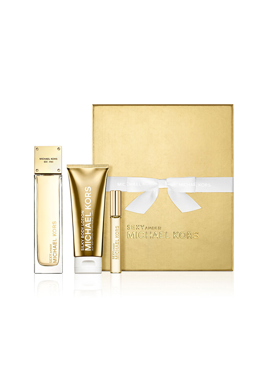 Standart Kadın Renksiz Michael Kors Sexy Amber 3 Parça 100 ml Holiday Parfüm Set Kozmetik Setleri