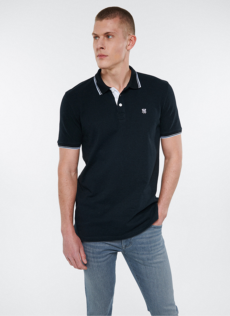 Mavi Düz Siyah Erkek Polo T-Shirt 064164-900 POLO TİŞÖRT siyah