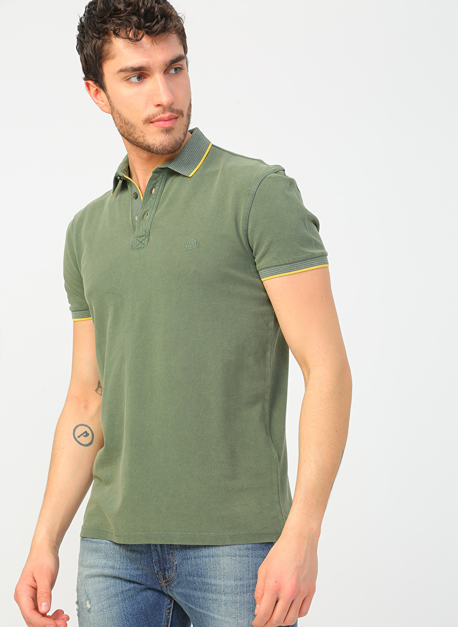 Mavi Düz Yağ Yeşili Erkek Polo T-Shirt 065920-30721 POLO zeytin yeşili