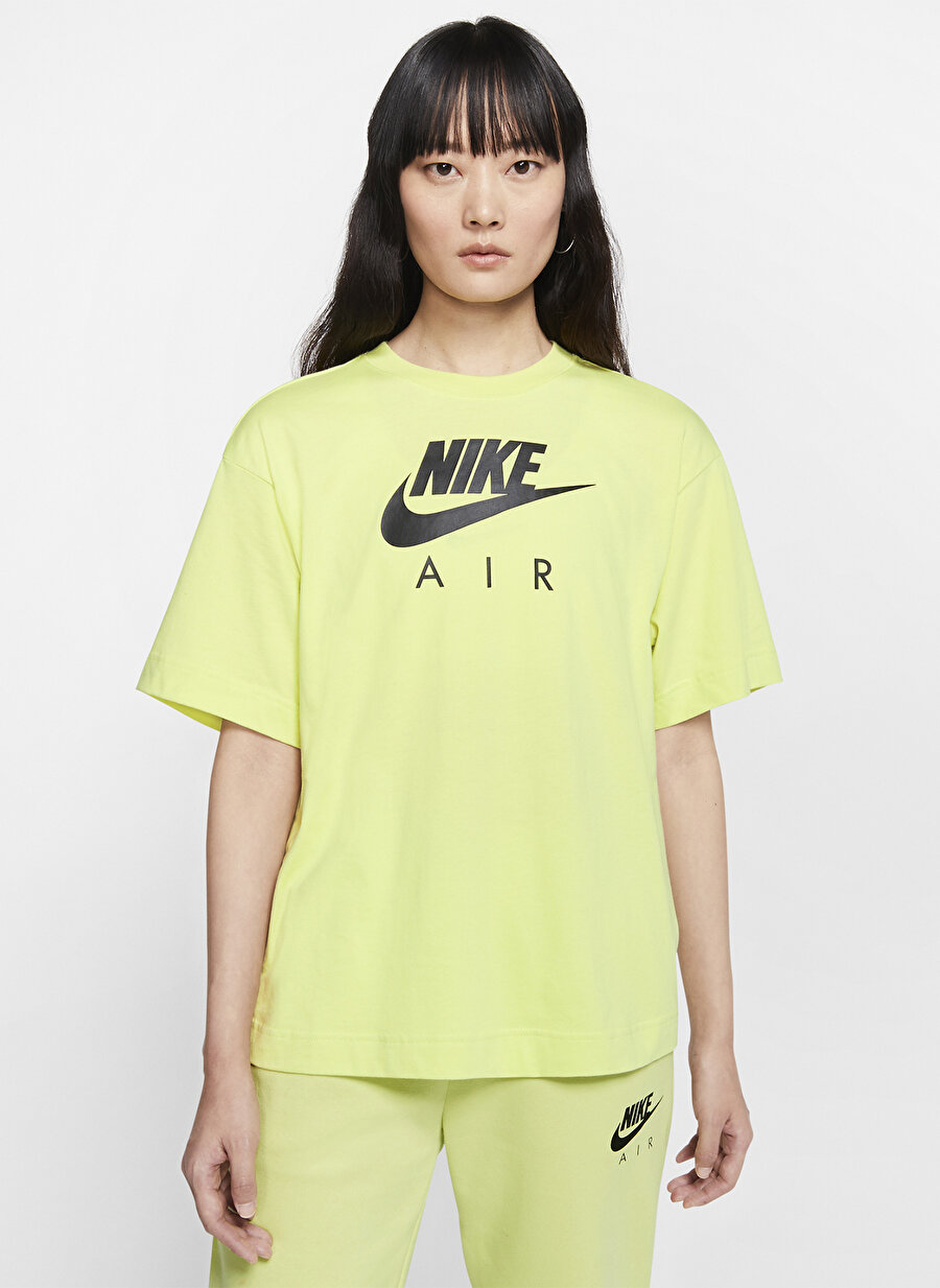 M Yeşil Nike Air Kadın T-Shirt Spor Giyim T-shirt