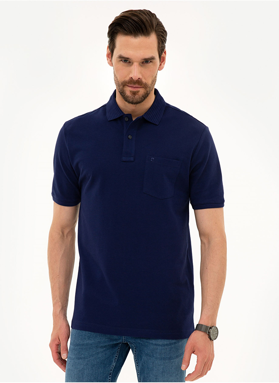 Pierre Cardin Polo Yaka Düz Lacivert Erkek Polo T-Shirt EARTH-R