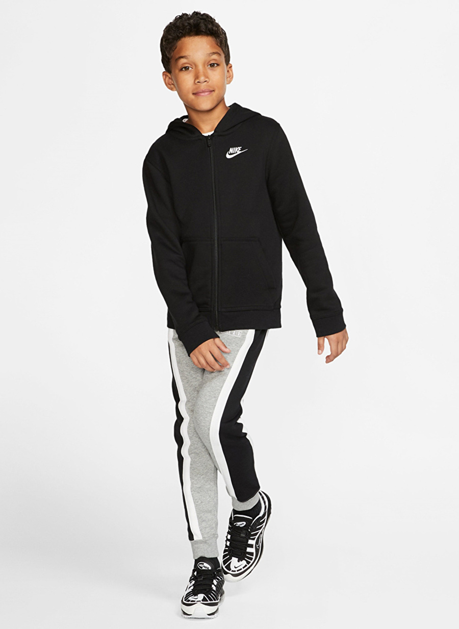 Nike Çocuk Siyah Sweatshirt BV3699-010 B NSW HOODIE FZ CLUB