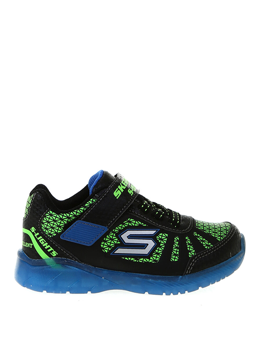 Skechers 401520N Bblm Illumi Siyah - Mavi - Yeşil Erkek Çocuk Yürüyüş Ayakkabısı