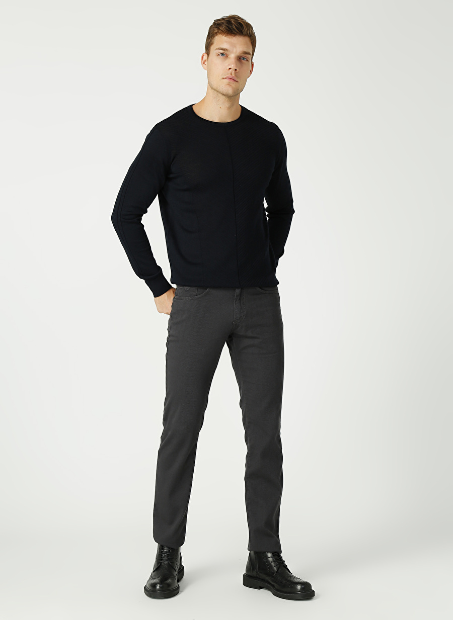 Privé Antrasit Erkek Slim Fit Armürlü Pantolon 4B0121100061