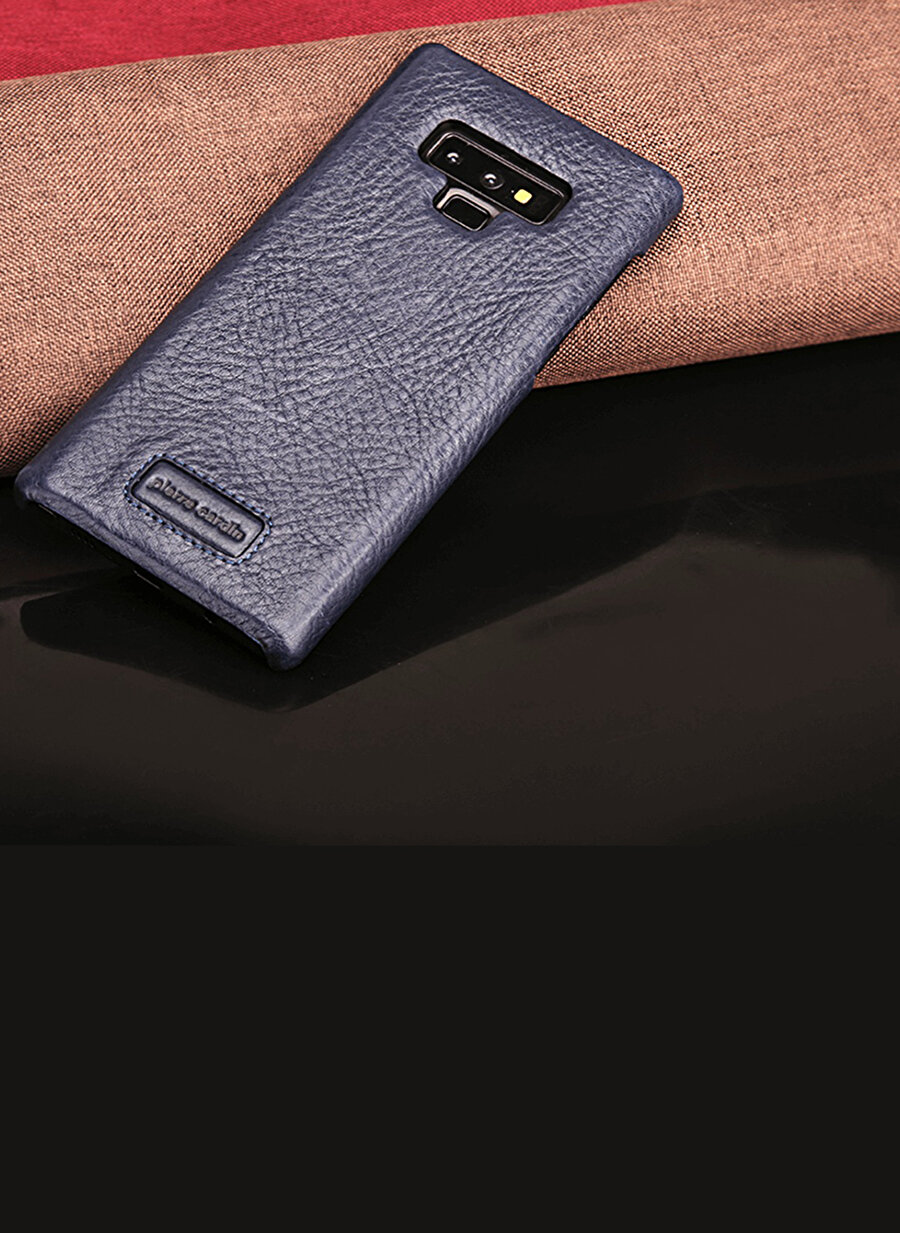 Pierre Cardin PCS-S05 Galaxy Note 9 Lacivert Klasik Deri Arka Kapak Telefon Aksesuarı