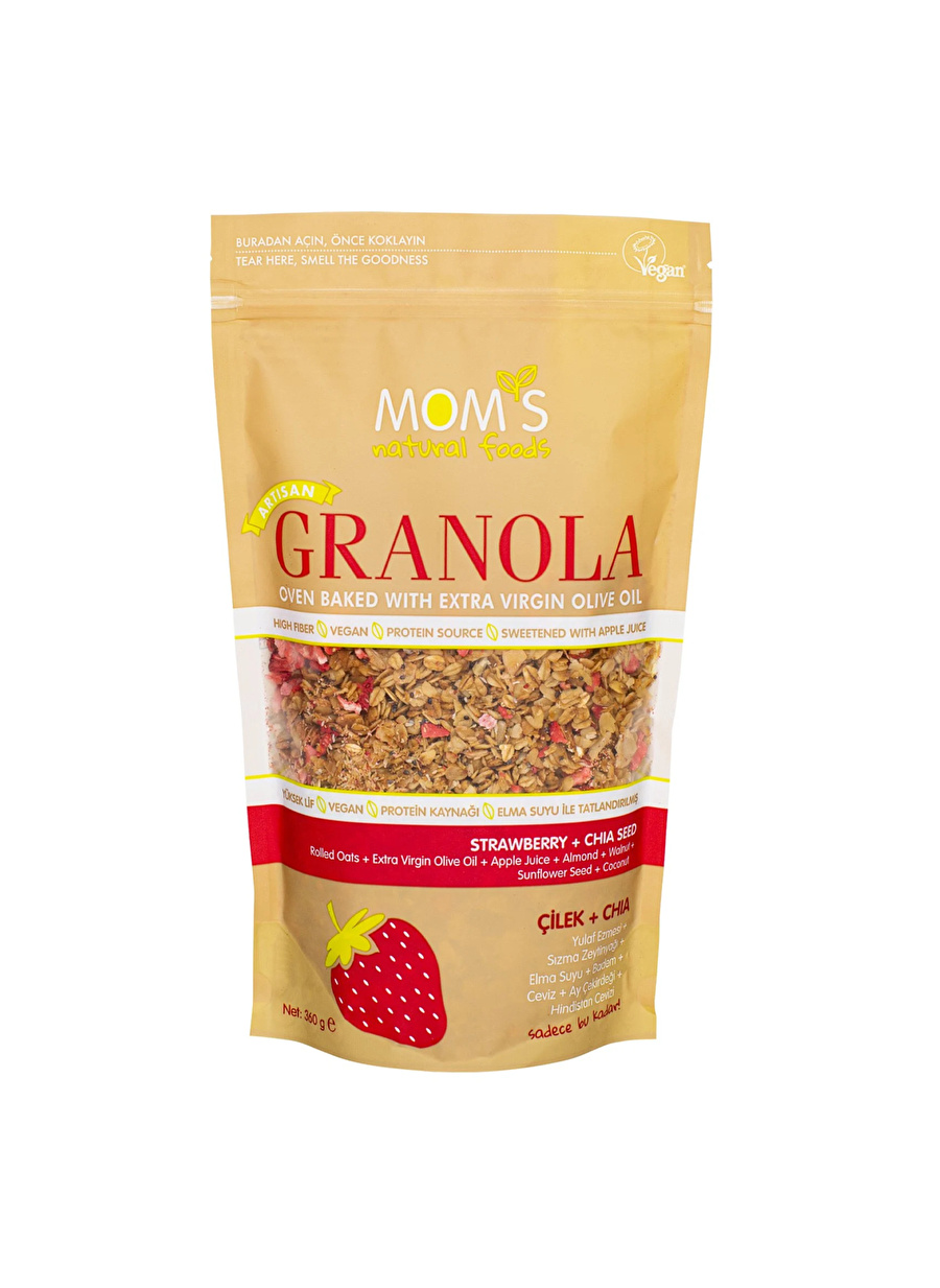 Mom's Natural Foods Çilek - Chia GRANOLA 360g