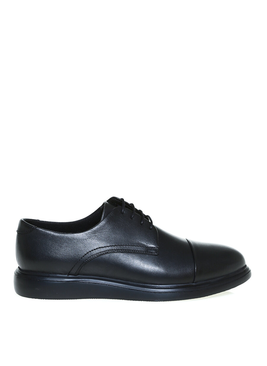 Cotton Bar Siyah Deri Klasik Ayakkabı