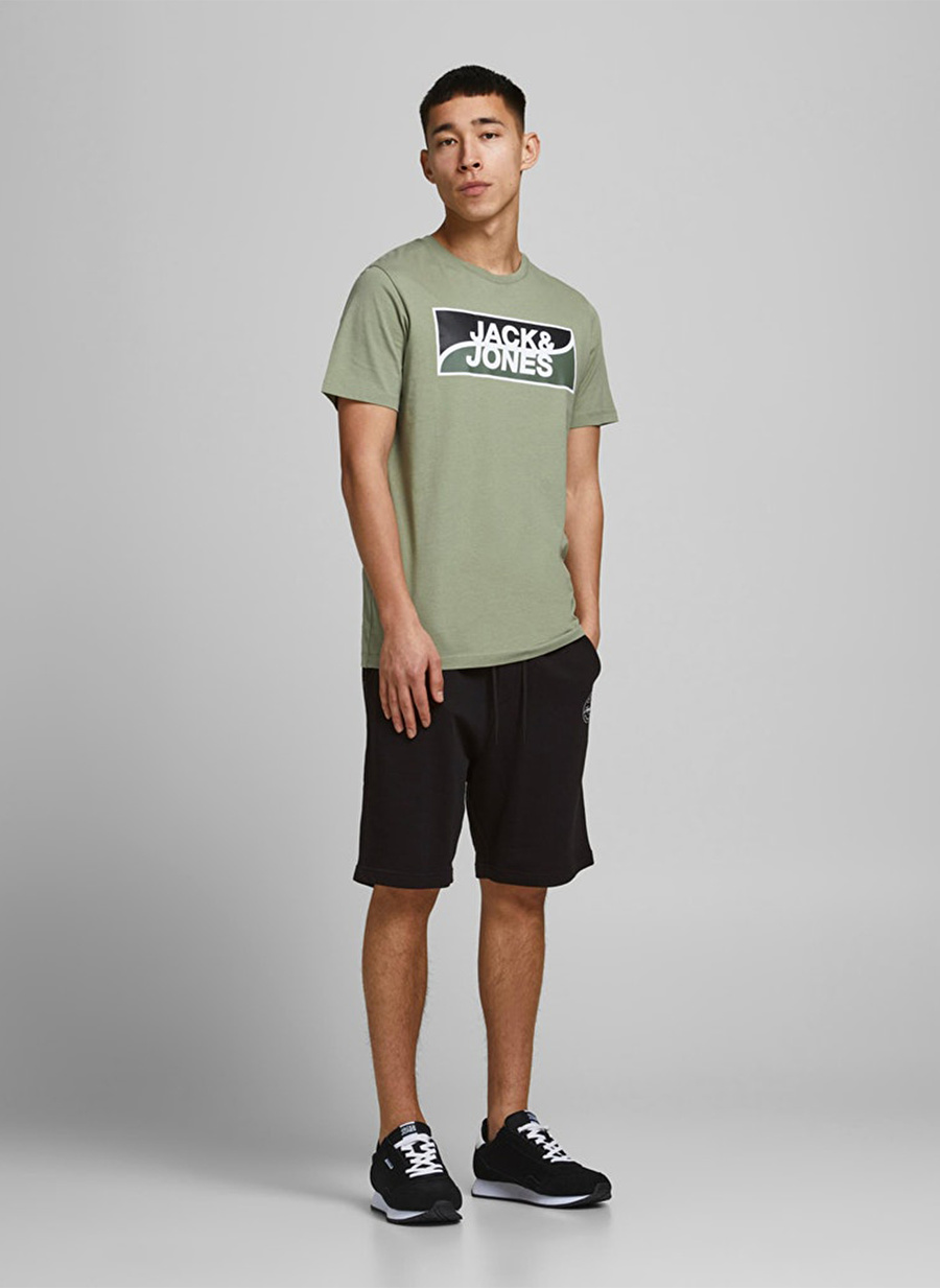 Jack & Jones 12182595_Jji Shark  Normal Bel  Düz Siyah Erkek Şort