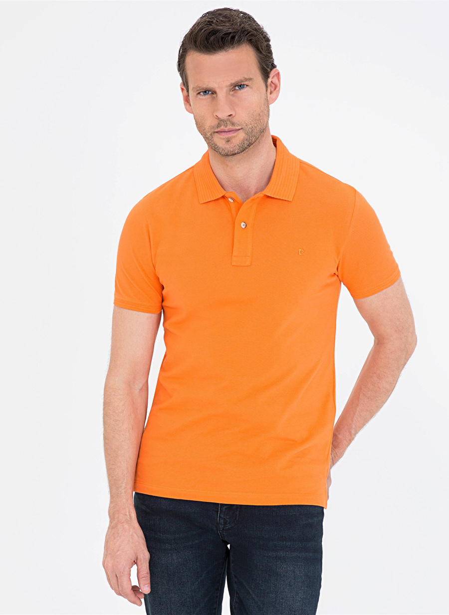 Pierre Cardin Slim Fit Düz Turuncu Erkek T-Shirt