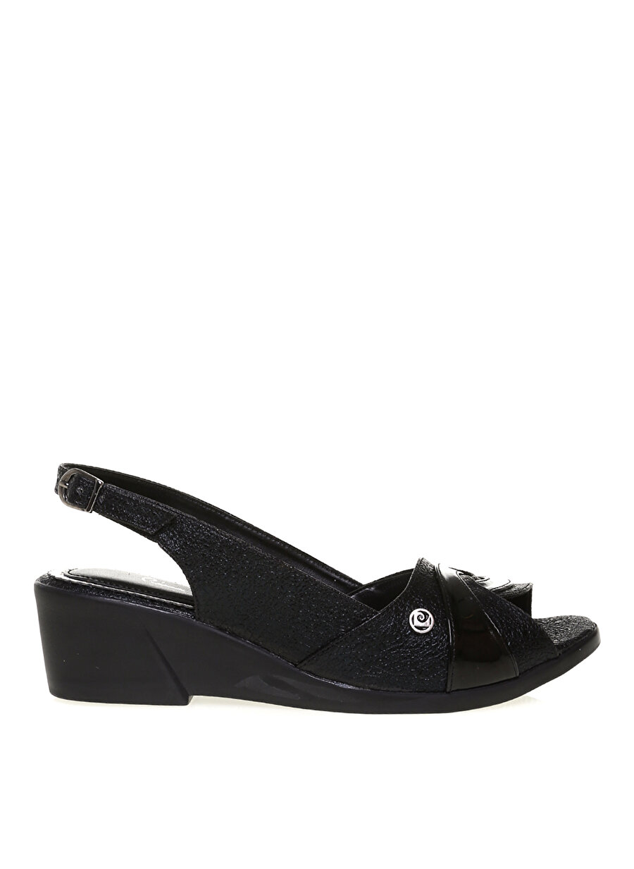 Pierre Cardin PC-6663 Kemerli Siyah Kadın Topuklu Ayakkabı