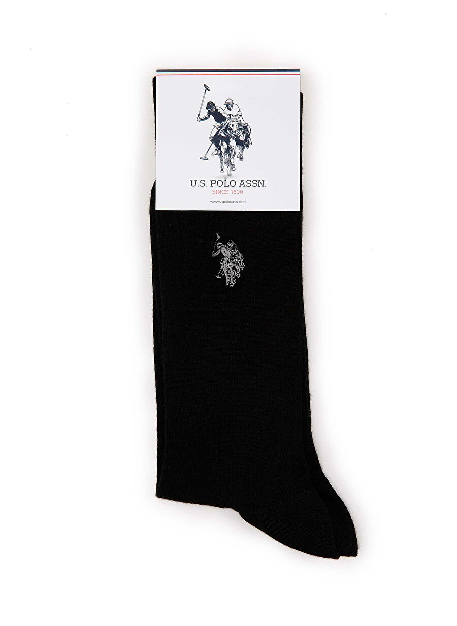 U.S. Polo Assn. 1 Adet Siyah Erkek Çorap A081SZ013.P01.MICROERIC-IY21