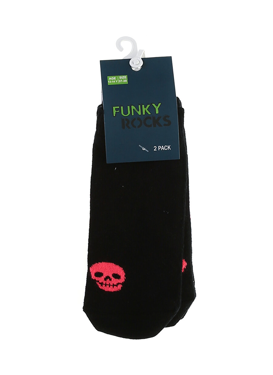 Funky Rocks Siyah Unisex Çocuk Patik Çorap