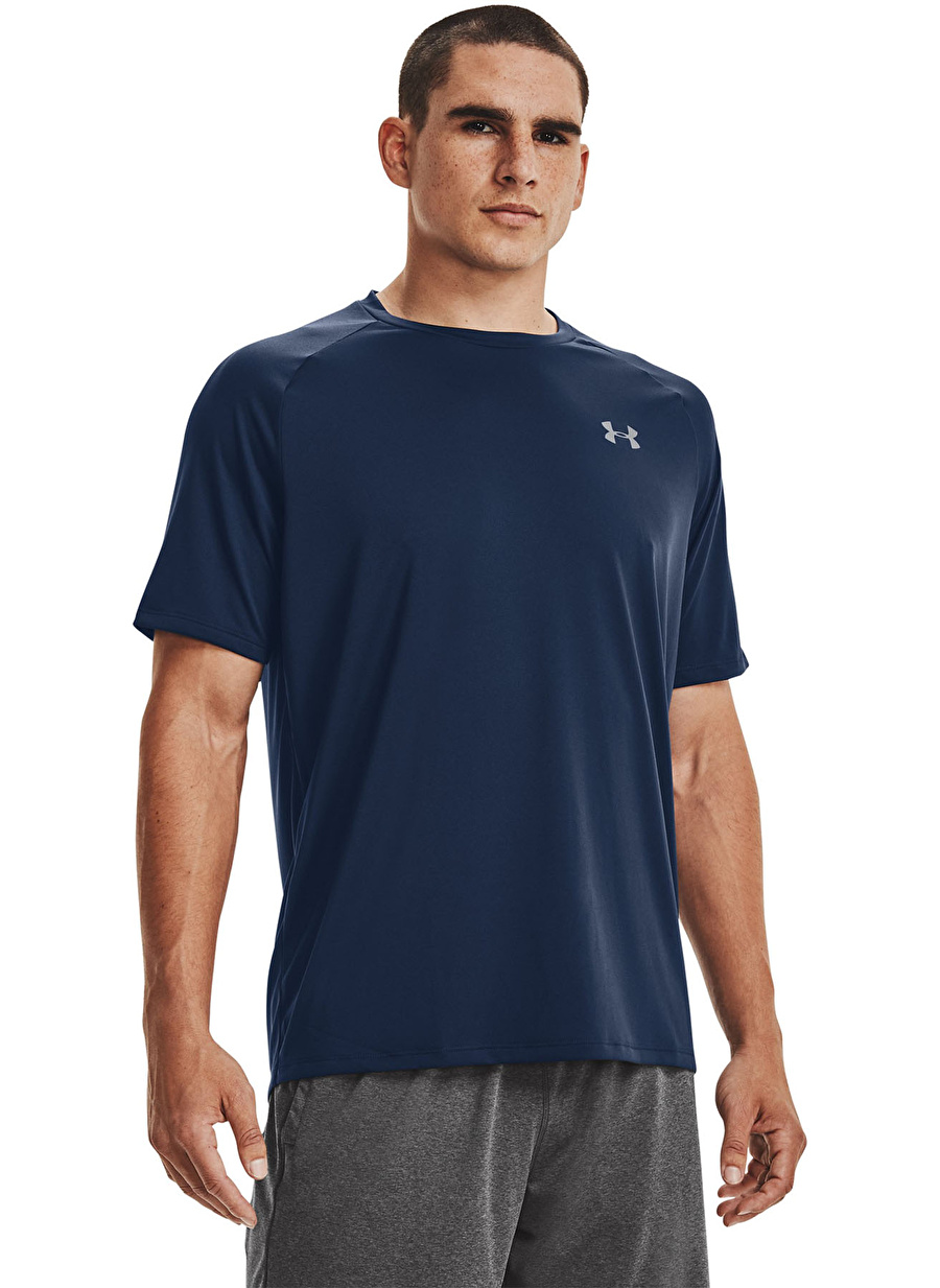 Under Armour 1326413-Ua Tech 2.0 Ss TeeO Yaka Loose Fit Düz Lacivert - Gri Erkek T-Shirt