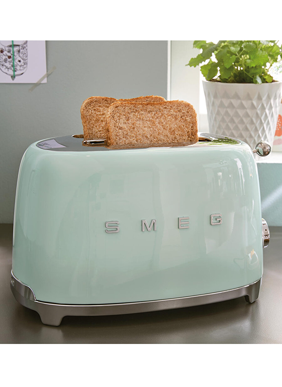 SMEG 50`S Style Retro TSF01PGEU Pastel Yeşil 2X Ekmek Kızartma Makinesi_4