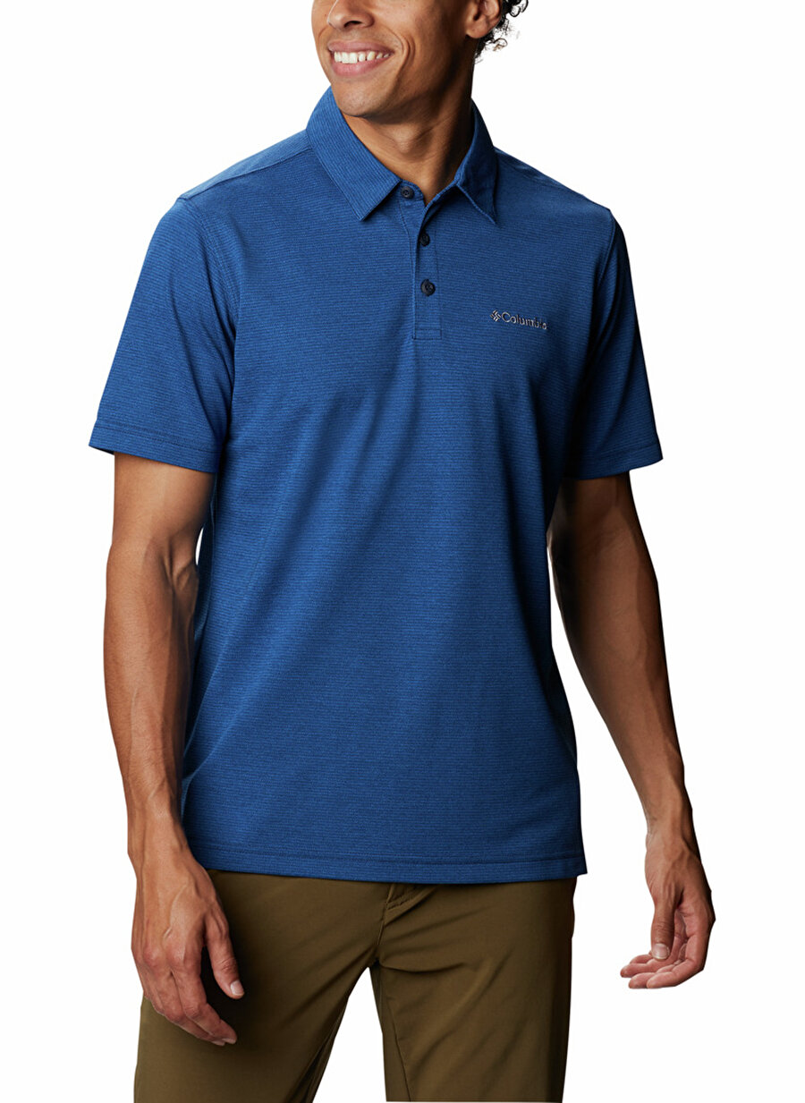 Columbia Düz Mavi Erkek Polo T-Shirt AM2996 HAVERCAMP PIQUE POLO