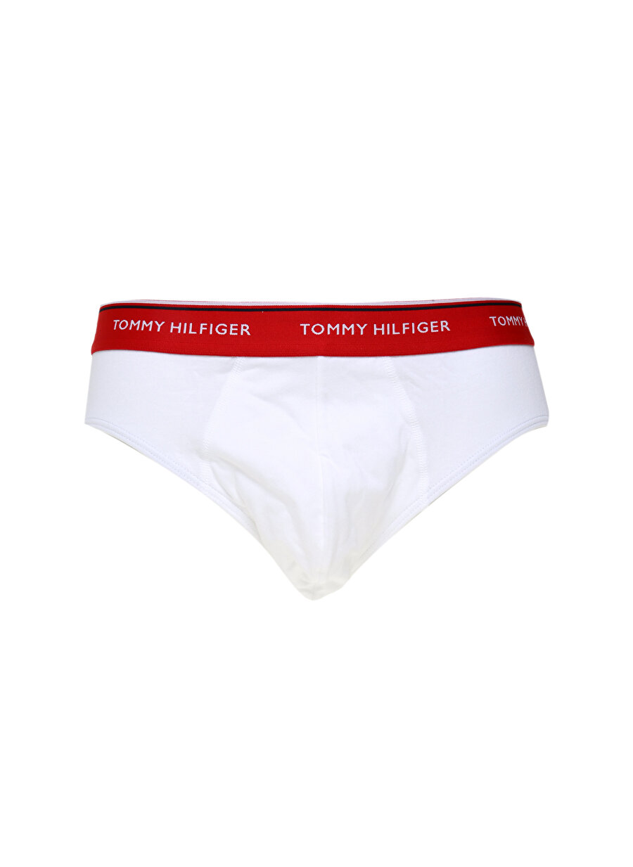 Tommy Hilfiger 3`Lü Logo Detaylı Beyaz Erkek Slip