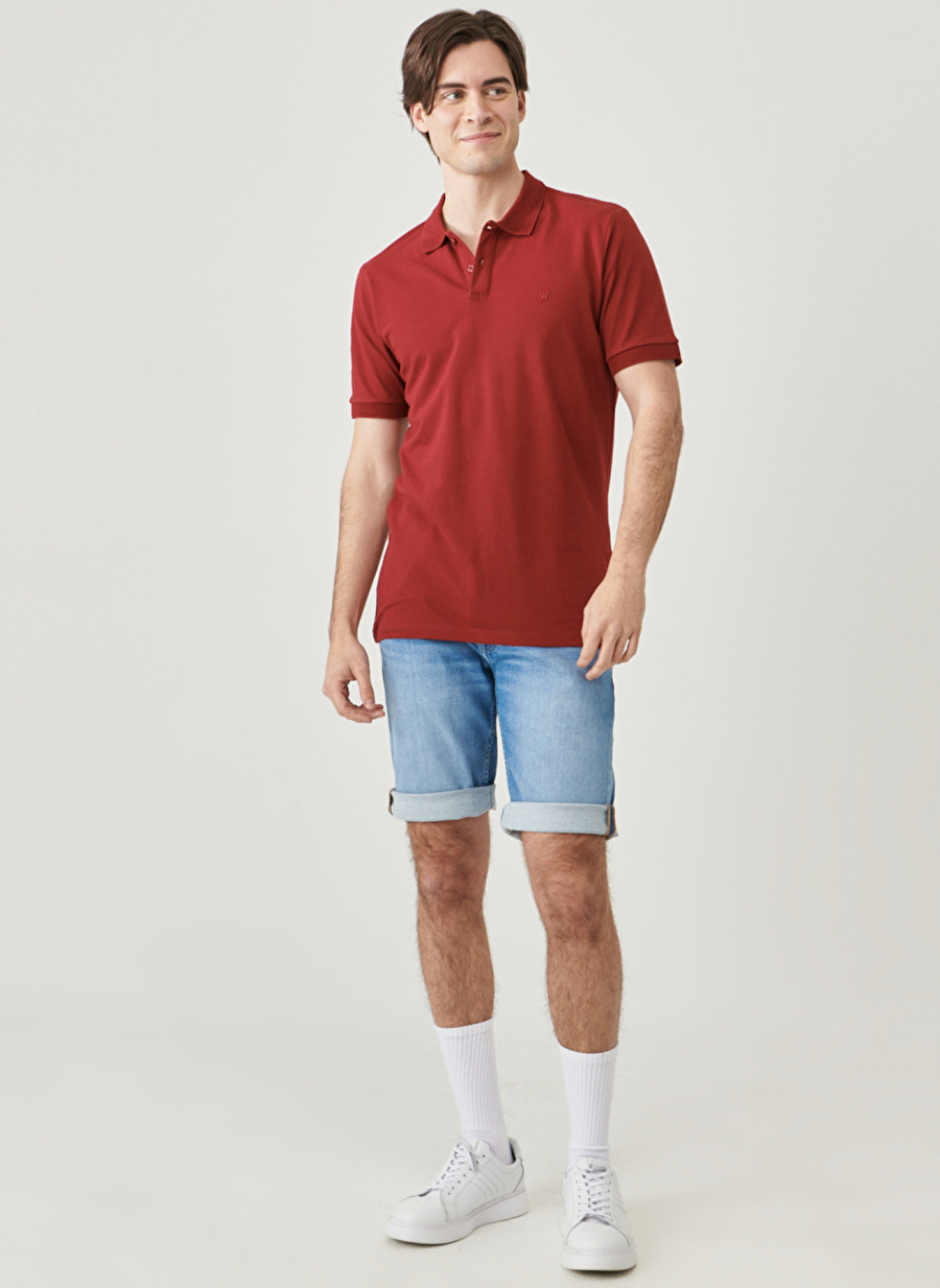 Wrangler Bordo Erkek Polo T-Shirt W211837800_Polo T-shirt_1